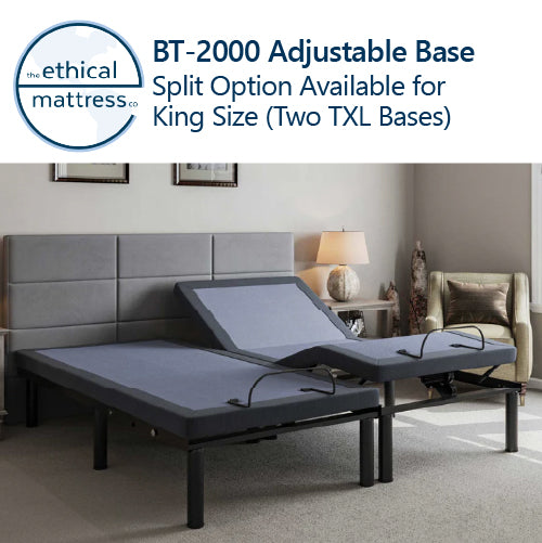 Picture of a BT-2000 Adjustable Base with a split option available for King size (two Twin XL Bases).