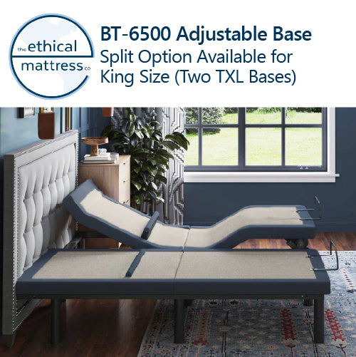 Profile view picture of a BT-6500 Adjustable Base with a split option available for King size (two Twin XL Bases).