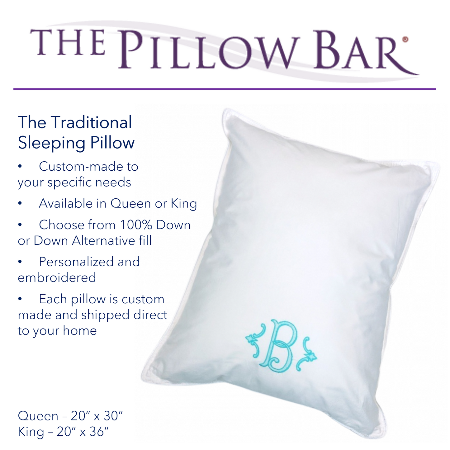 Traditional Sleep Pillow - by The Pillow Bar