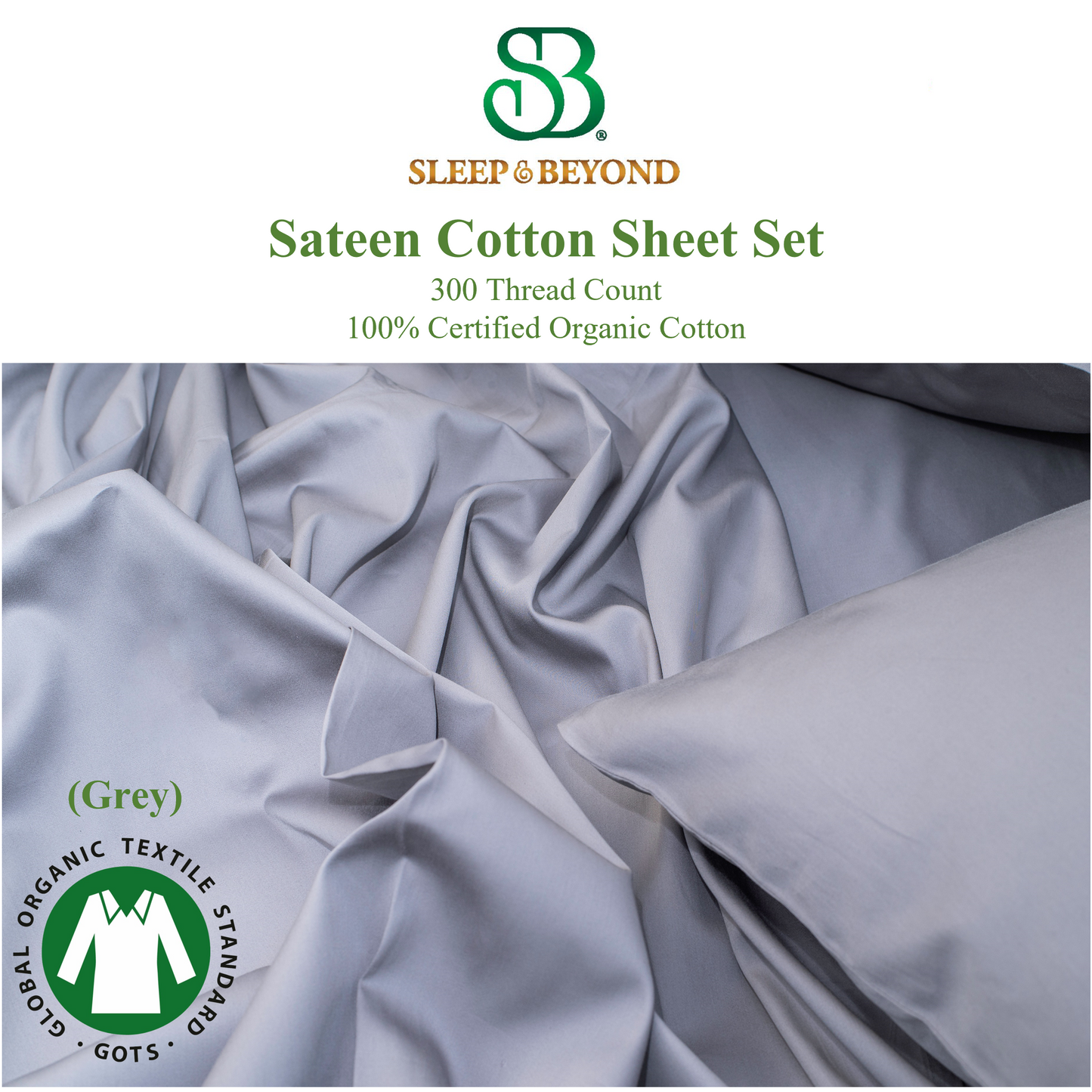 Sateen Sheet Set - 100% Certified Organic Cotton