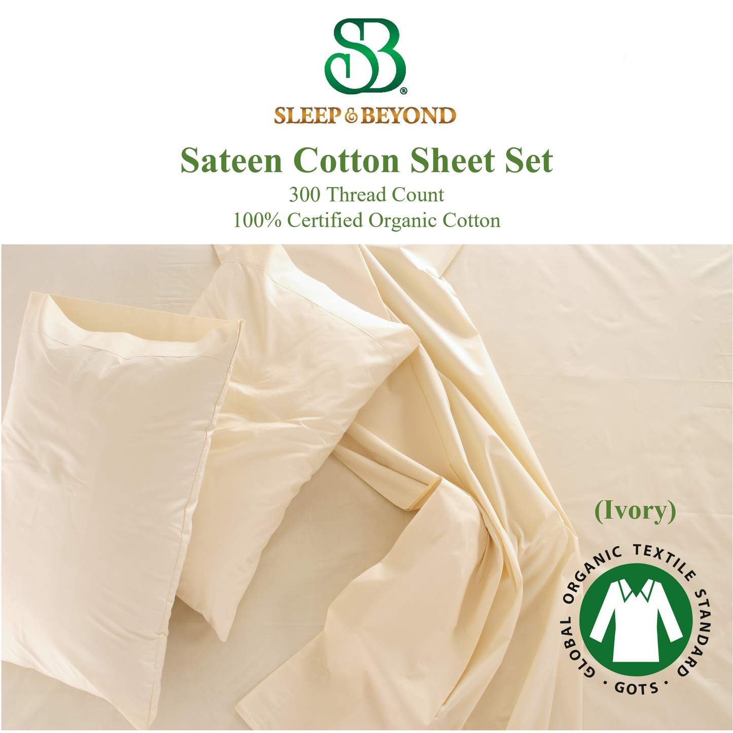 Sateen Sheet Set - 100% Certified Organic Cotton