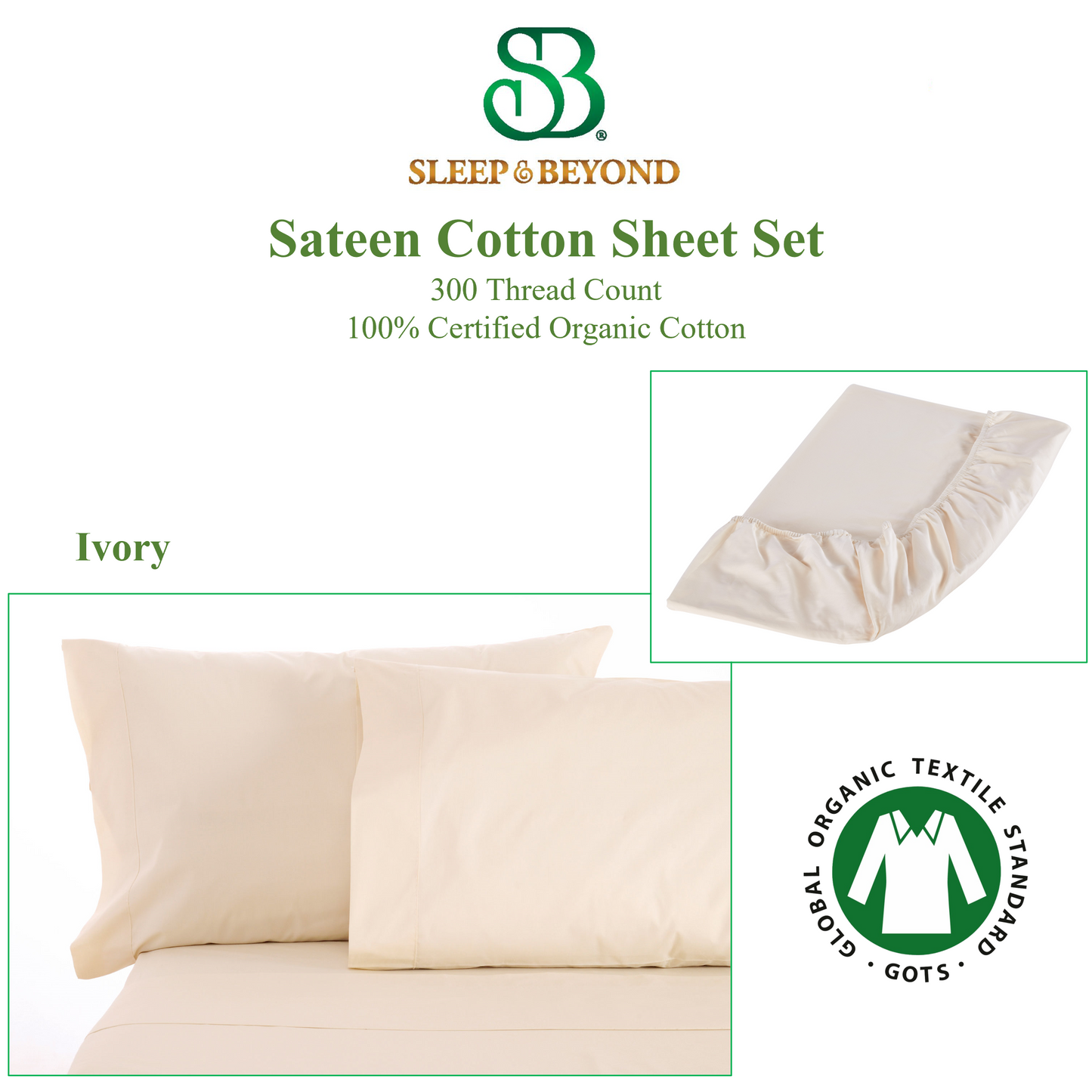 Sateen Sheet Set - 100% Certified Organic Cotton