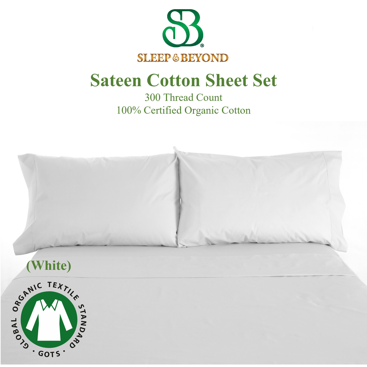 Sateen Sheet Set - 100% Certified Organic Cotton