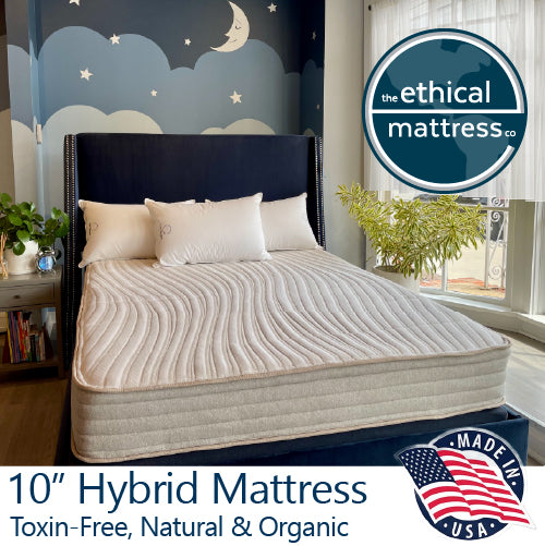 Picture of the Ethical Mattress Co. Meadow 10" Hybrid Mattress, toxin-free, natural and organic.