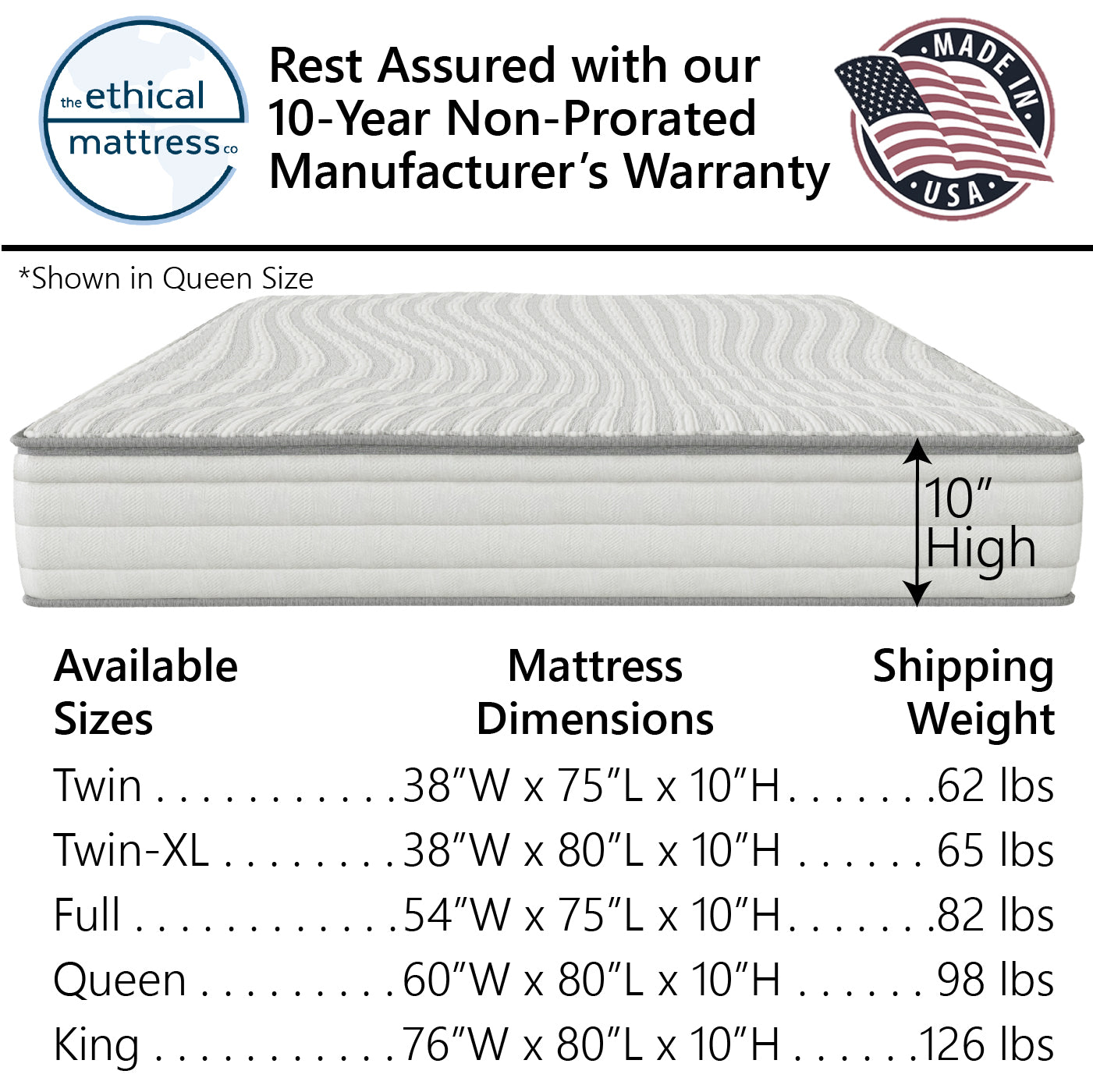 Ethical Mattress Essential - 10