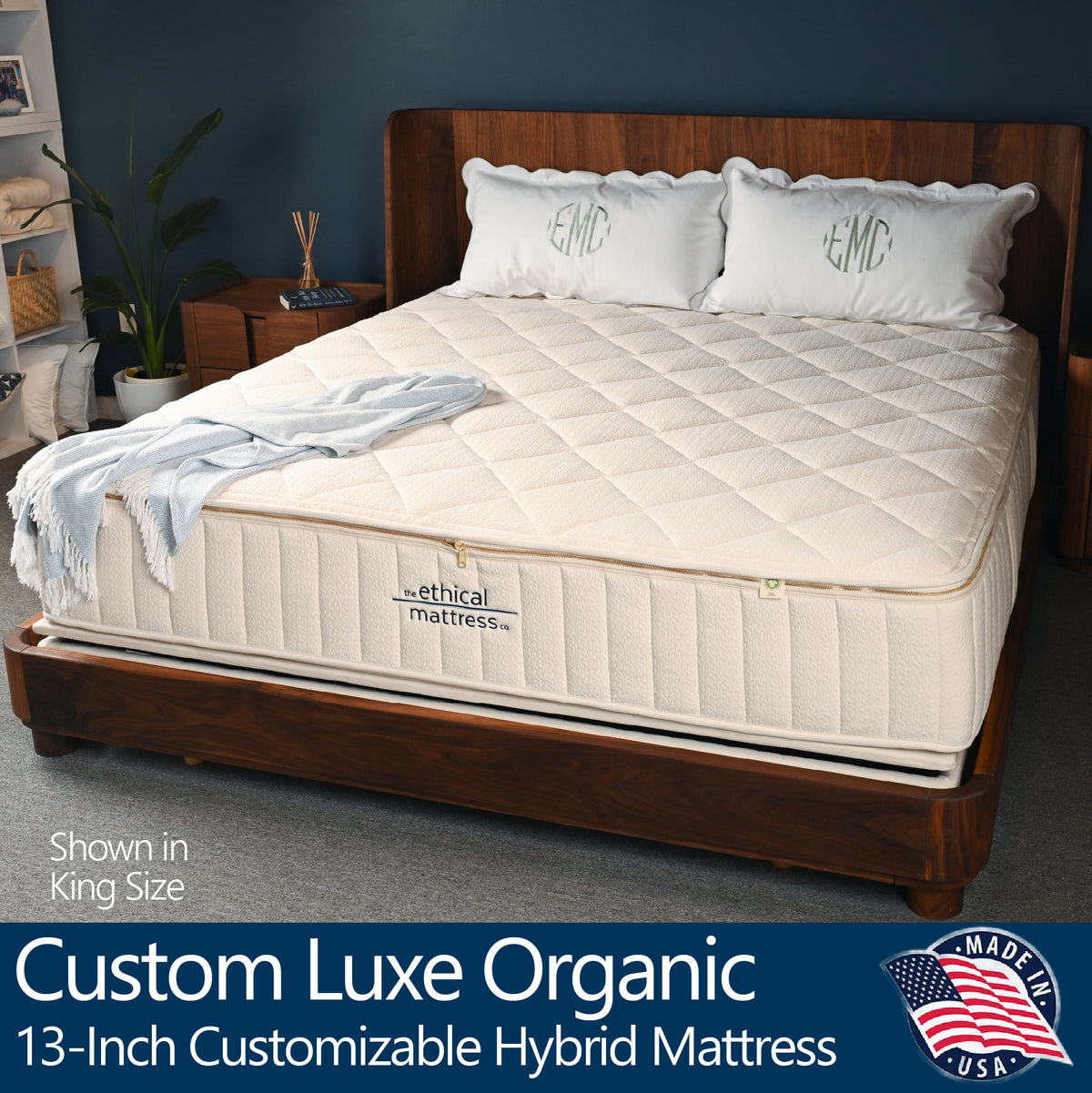 Ethical Mattress Custom Luxe Organic 13-inch Zip-Top