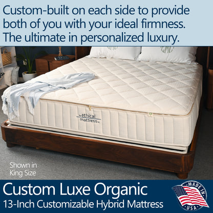 Ethical Mattress Custom Luxe Organic 13-inch Zip-Top