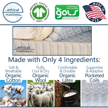 Ethical Mattress Custom Luxe Organic 13-inch Zip-Top