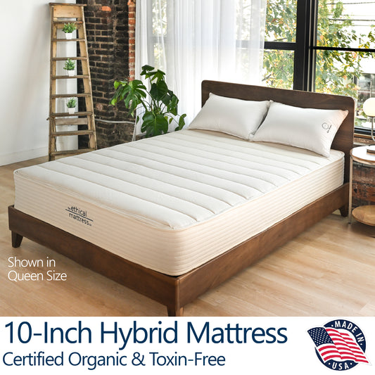 Ethical Mattress Essential - 10" Toxin-Free Hybrid Mattress
