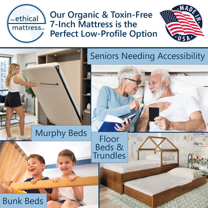 Ethical Mattress Essential - 7-Inch Low-Profile Hybrid Mattress
