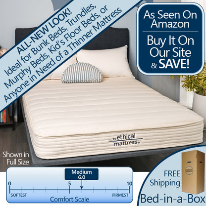 Ethical Mattress Essential - 7-Inch Low-Profile Hybrid Mattress