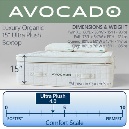 Avocado Luxury Organic 15" Ultra Plush Boxtop