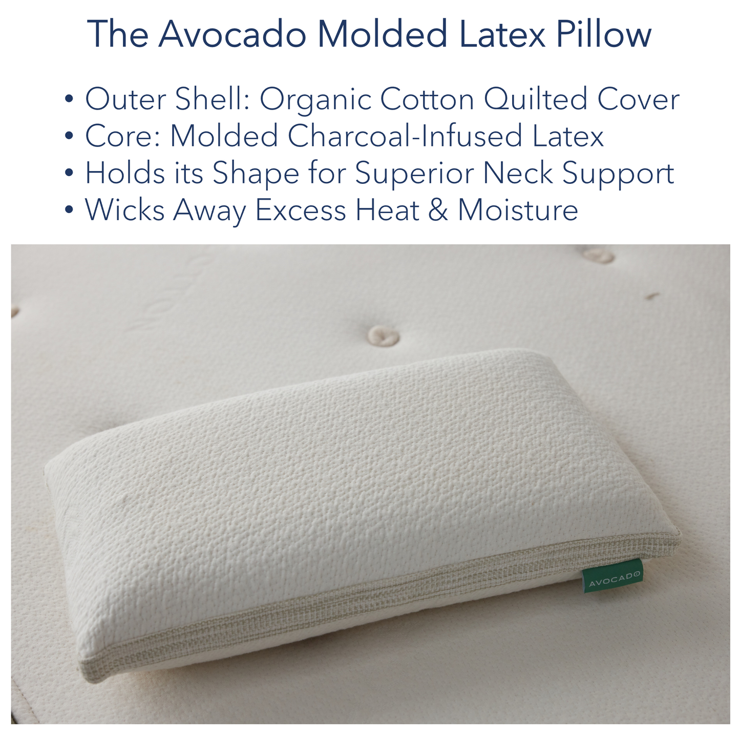 Avocado Molded Latex Pillow