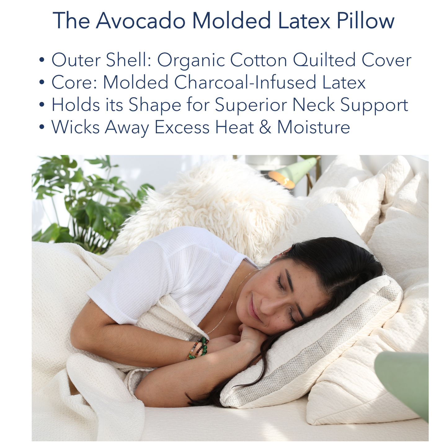 Avocado Molded Latex Pillow