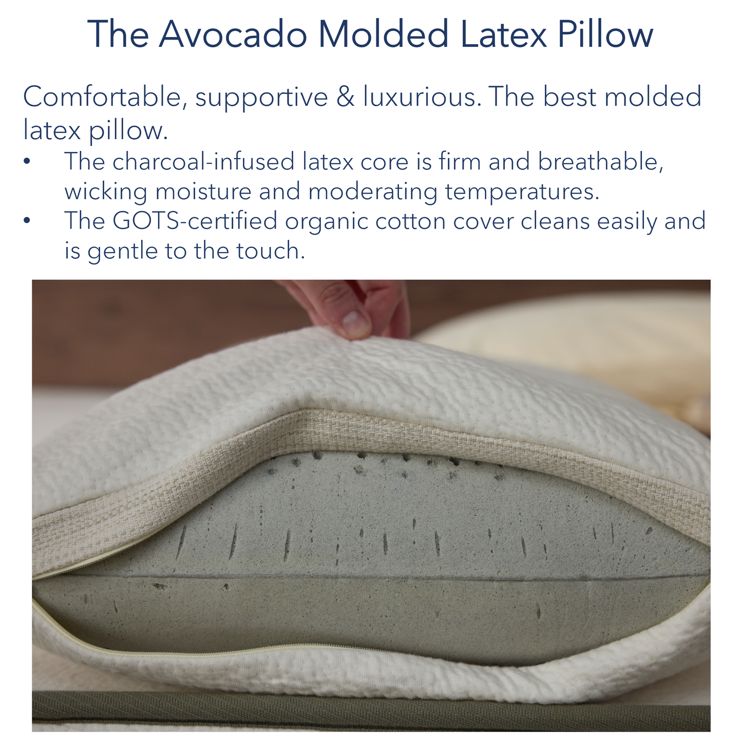 Avocado Molded Latex Pillow