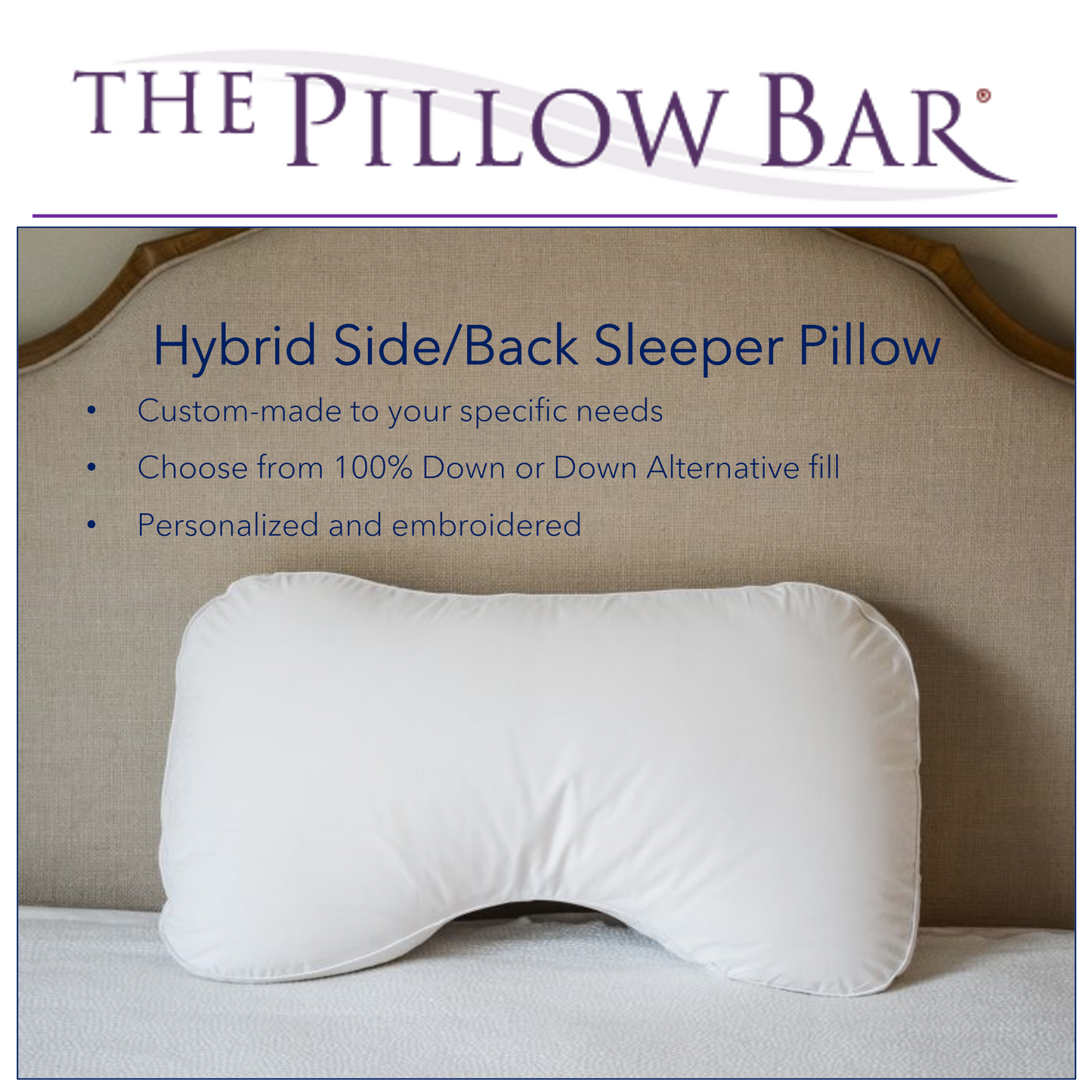 Hybrid Side/Back Sleeper Pillow - by The Pillow Bar