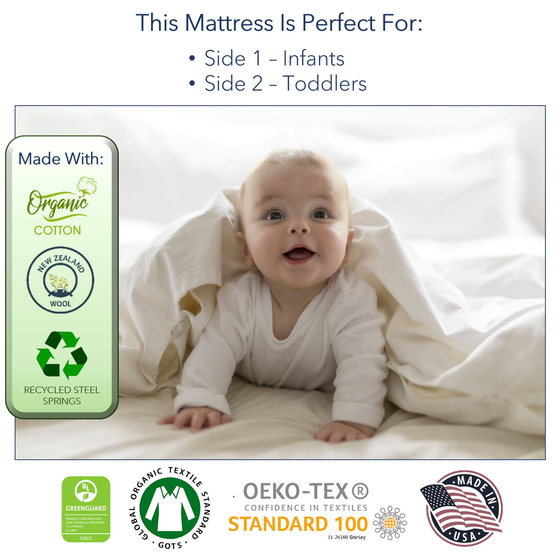 Organic wool crib mattress sales