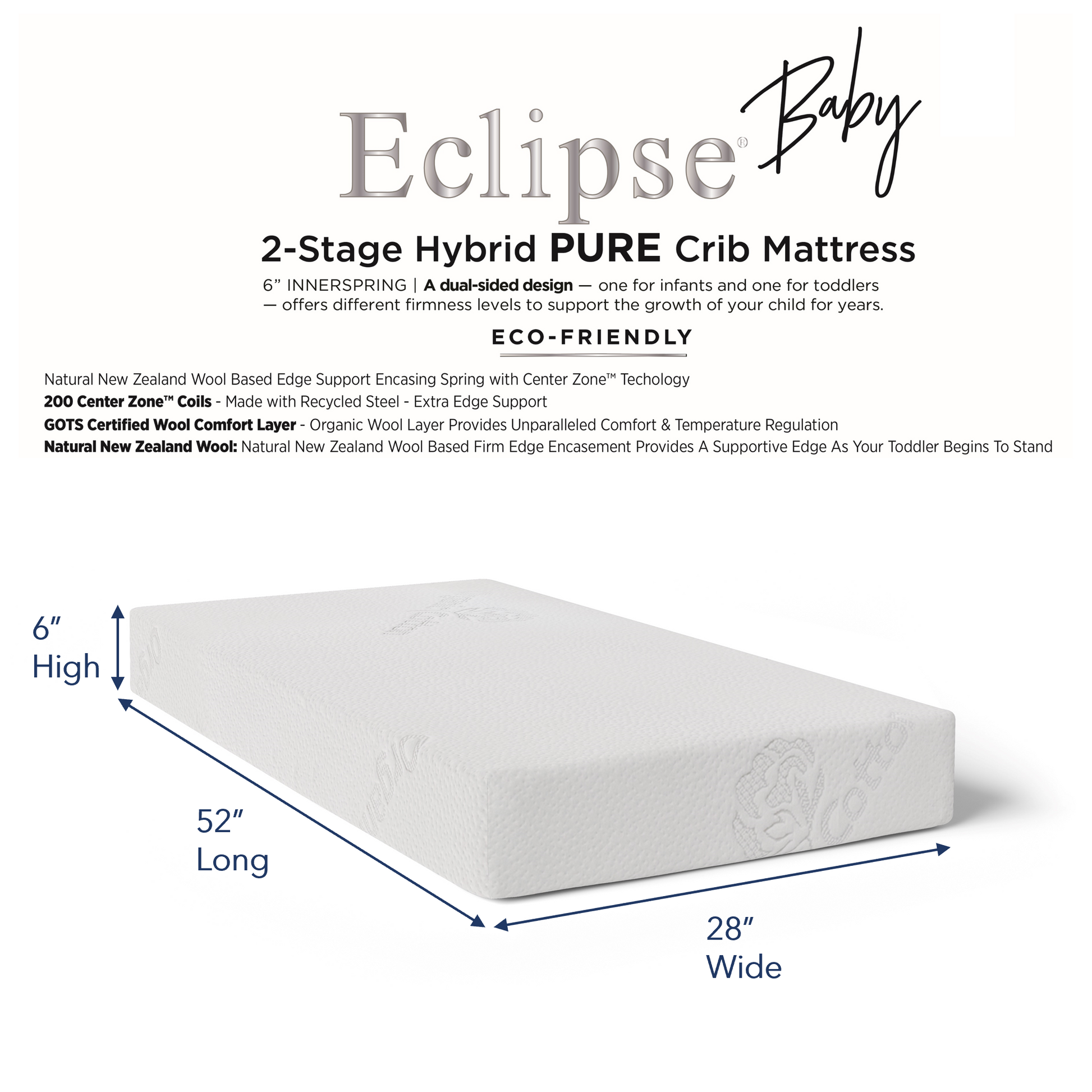 Width of crib mattress sales