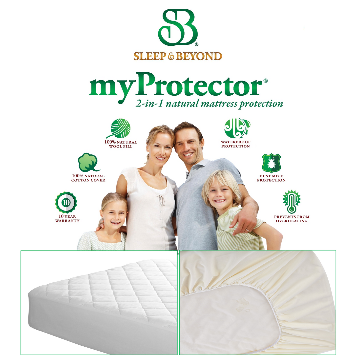 myProtector - 2-in-1 Natural Mattress Protection